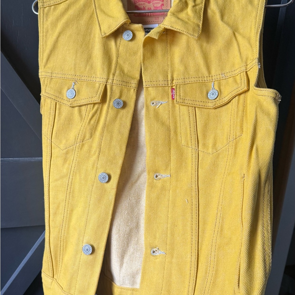 Levi's Mustard Yellow Denim Vest | Kids Size L/12-13yr | or Women's size ~M/L